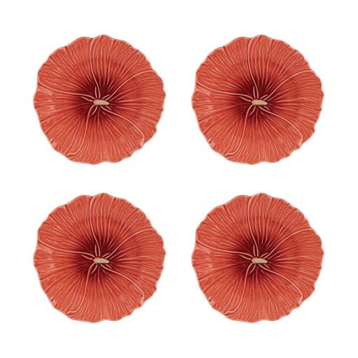Maria Flor Fruit Plate Hollyhock, Set of 4