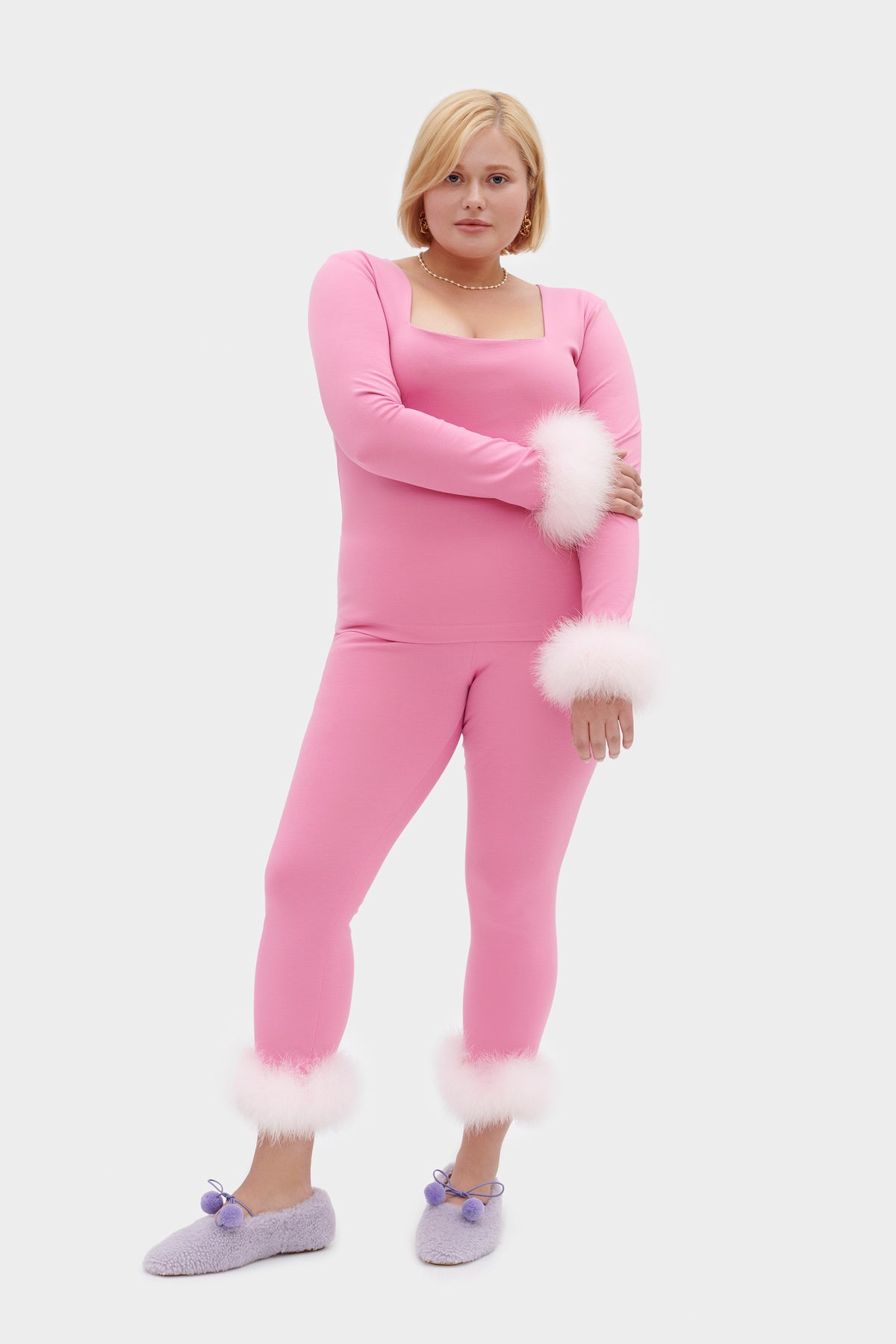 The Weekend Chic Set with Leggings in Pink