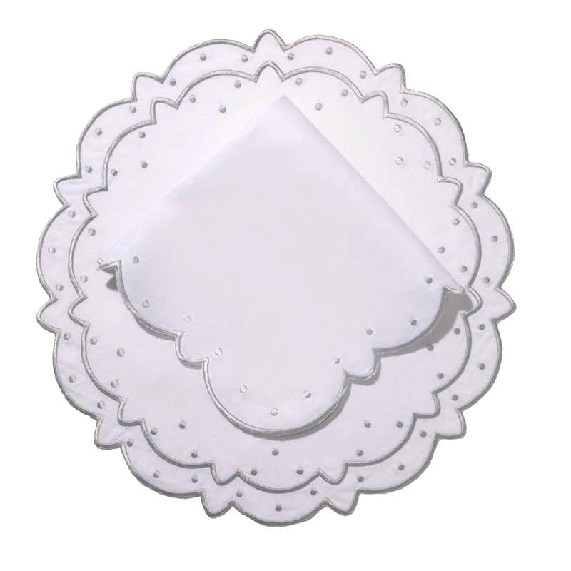 Made-to-Order Suzette Linen Placemat and Napkin, Set of 12 in Silver