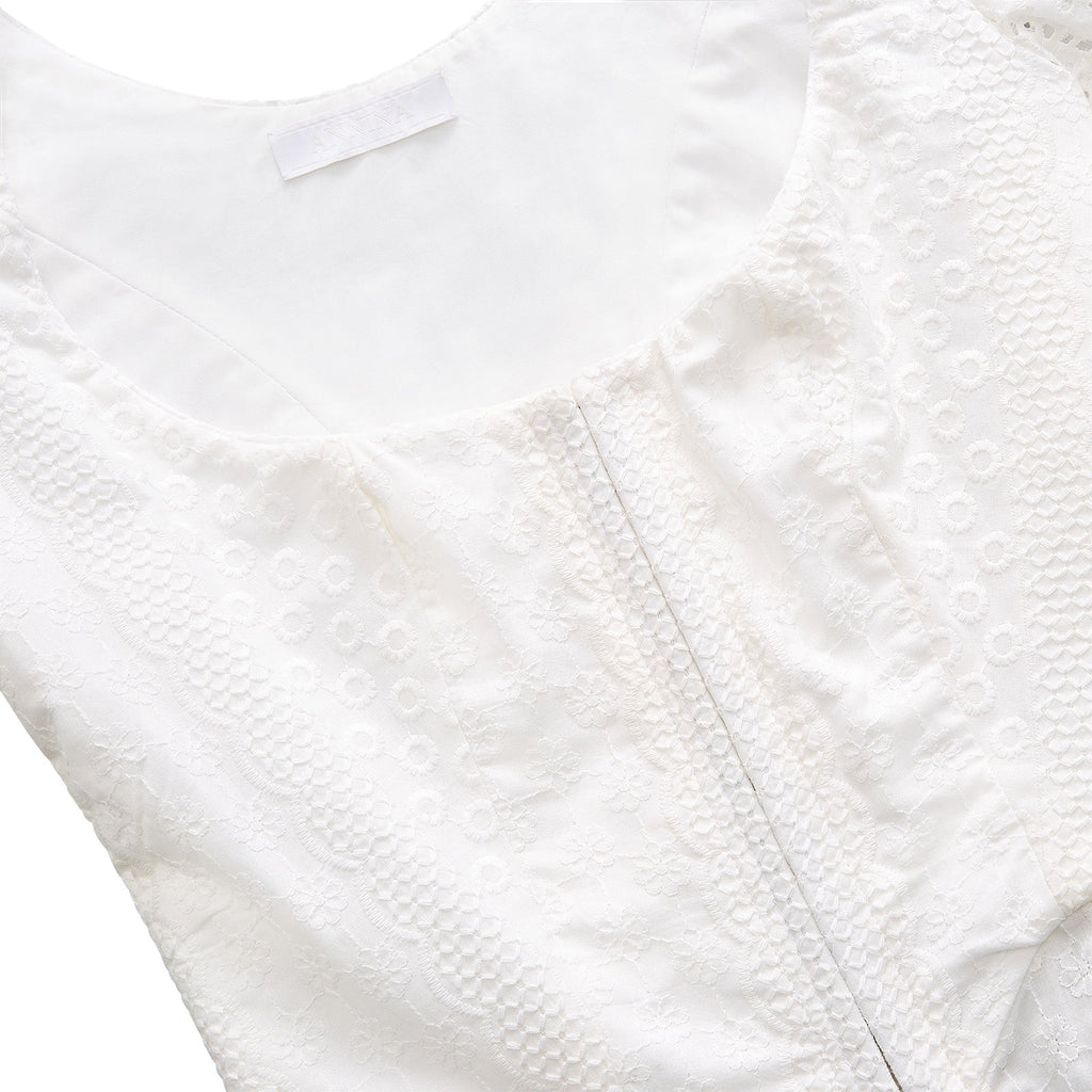 Roya Bodice in White Eyelet