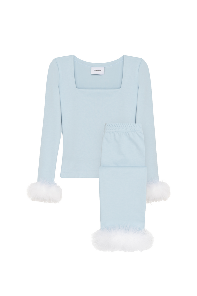 The Weekend Chic Set with Leggings in Blue