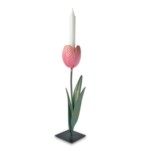 Tulip Candle Holder pink bow Chefanie