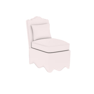 Upholstered Scalloped Slipper Chair