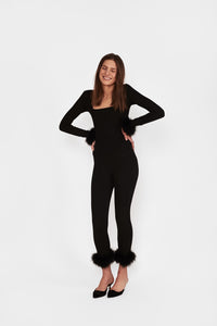 The Weekend Chic Set with Leggings in Black