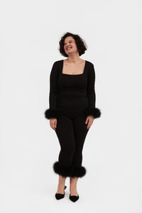 The Weekend Chic Set with Leggings in Black