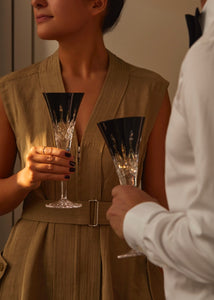 Lismore Black Flute 6 oz, Set of 2