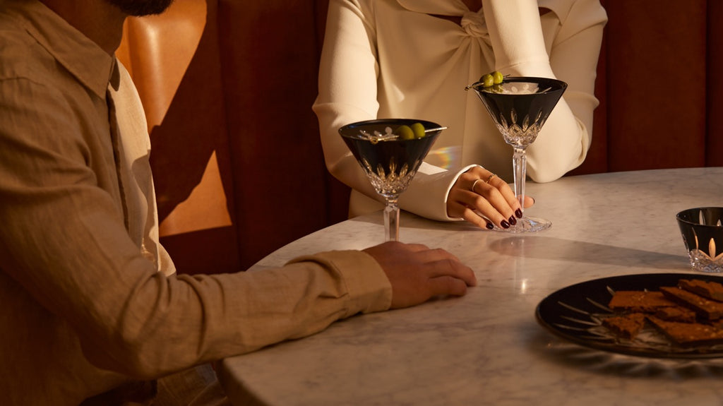 Lismore Black Martini 8 oz, Set of 2