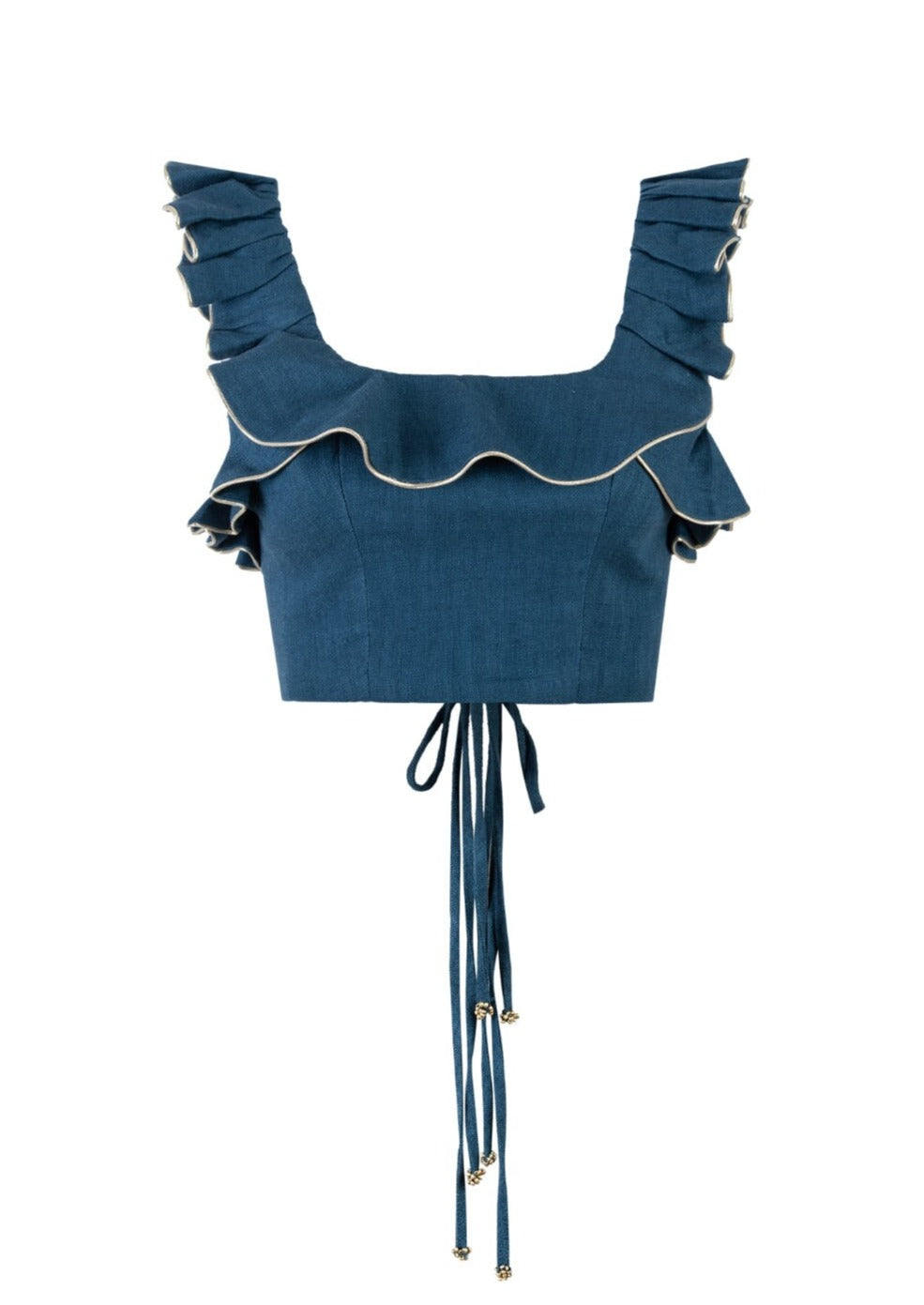 Malika Bustier Top - Blue Tops - Cropped & Casual Rosewater House