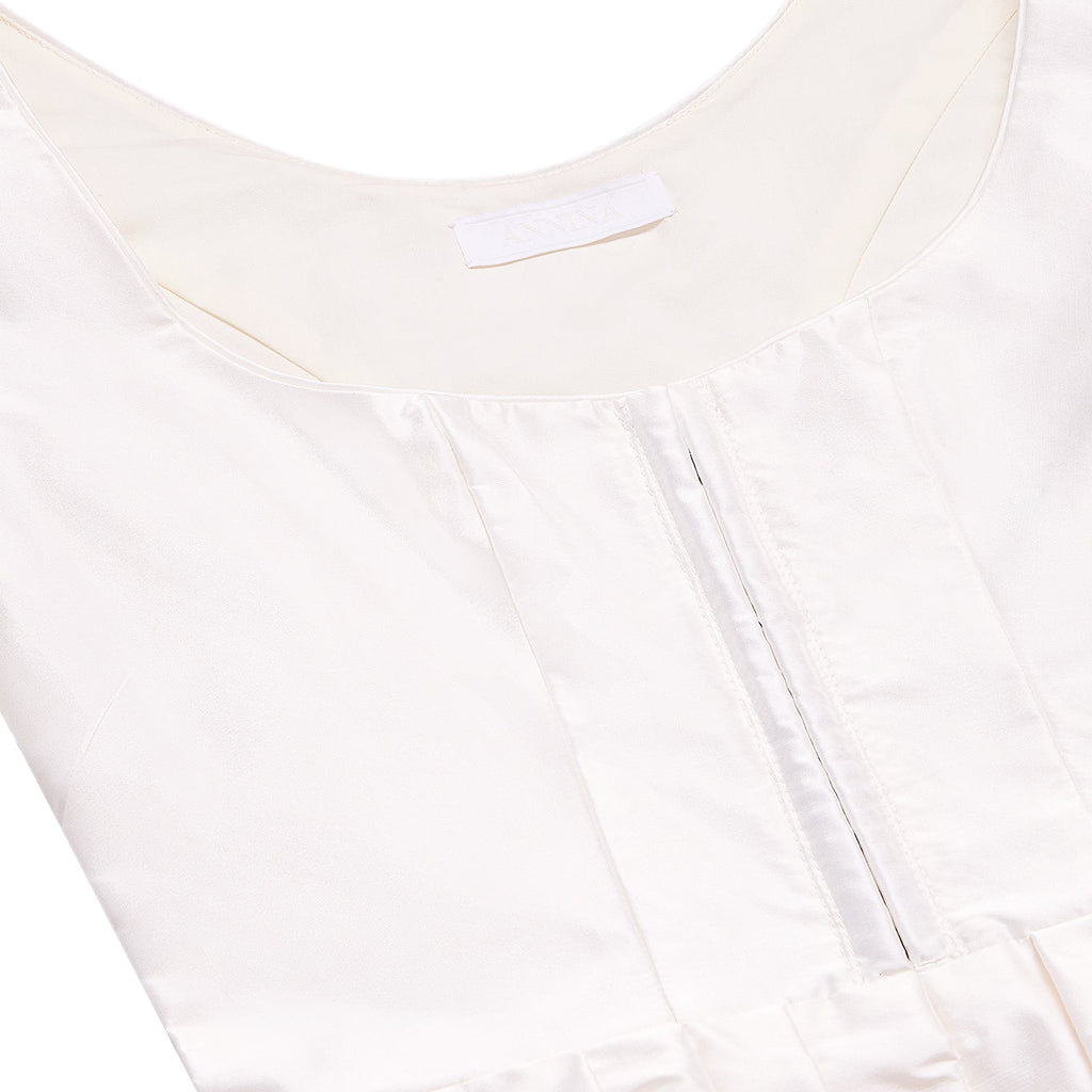Roya Silk Taffeta Dress in White