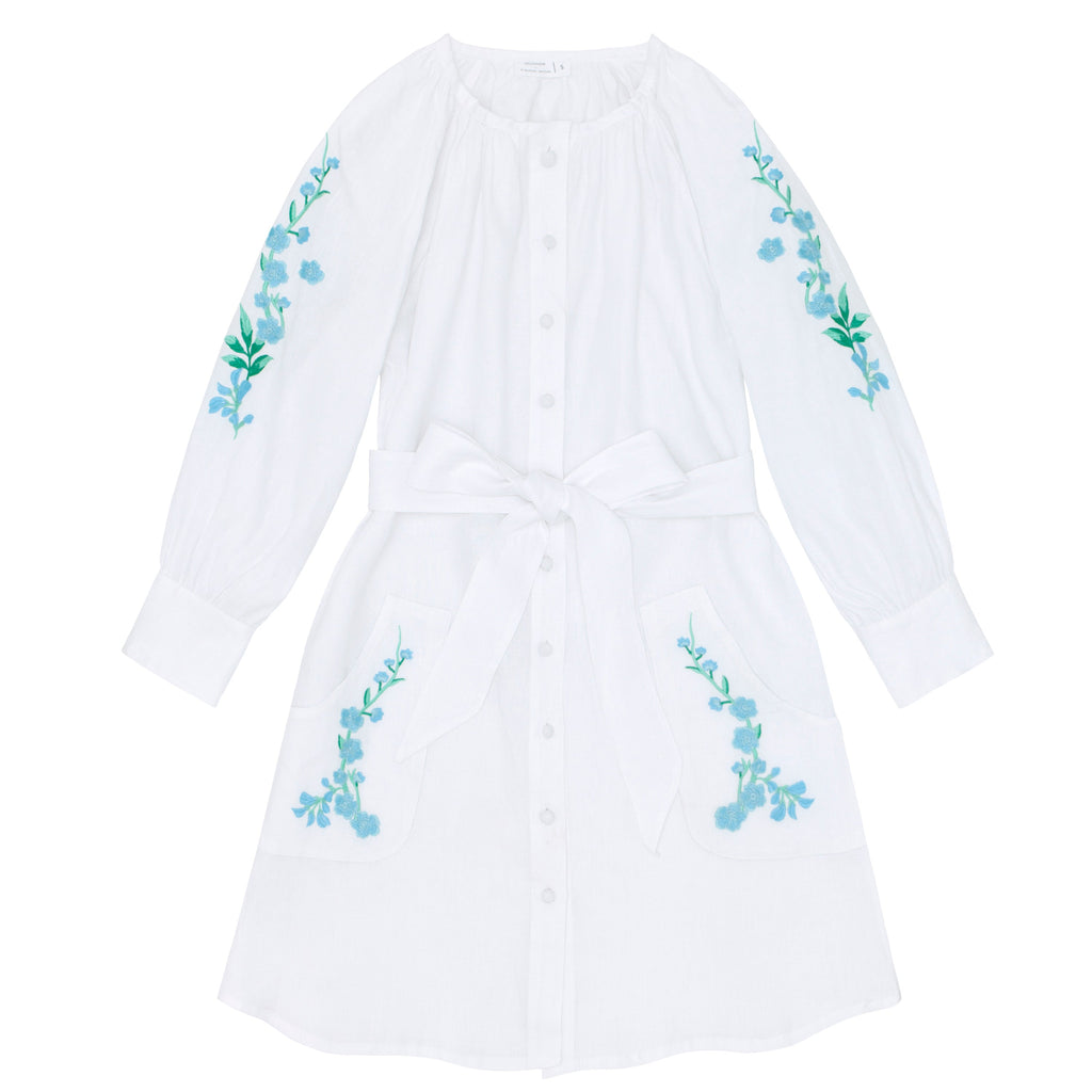 minnow x Fanm Mon Women's Coconut Grove White Long Sleeve Dress