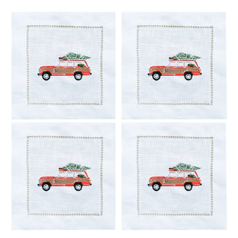 Woody Tree Cocktail Napkins (4) Tartan Chefanie