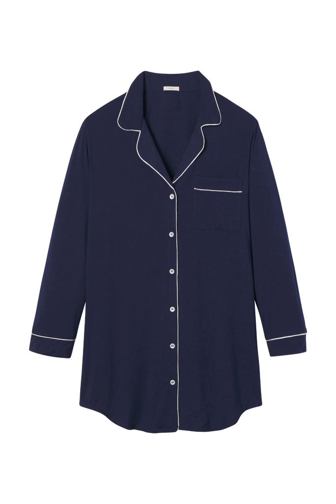 Gisele Sleepshirt in Navy/Ivory