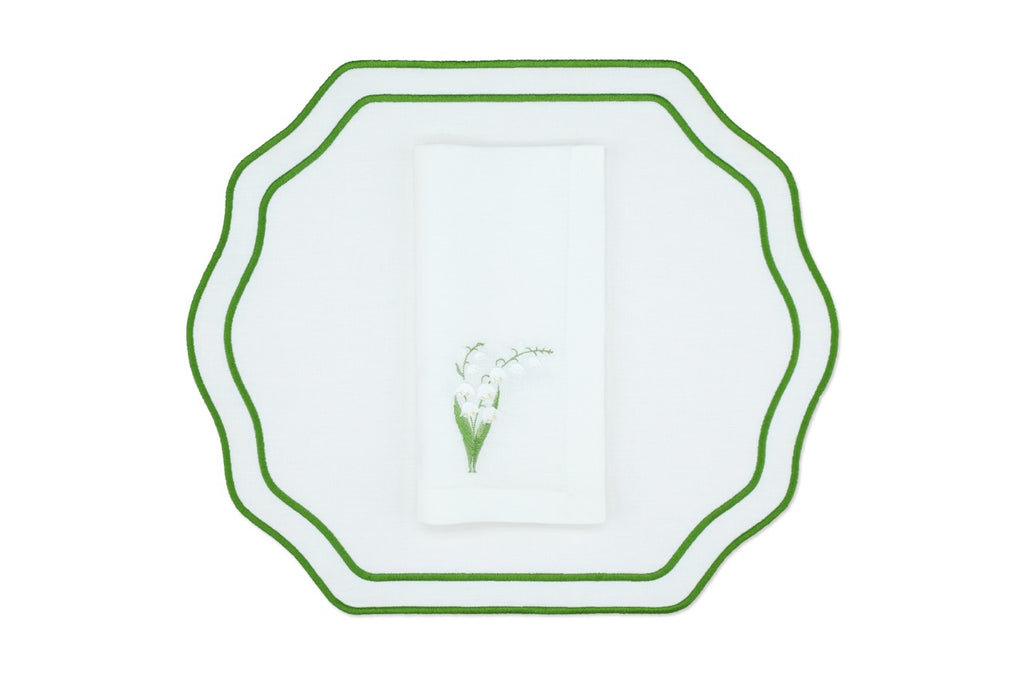 White Lily Linen Napkin and Stucco Placemat, Set of 4