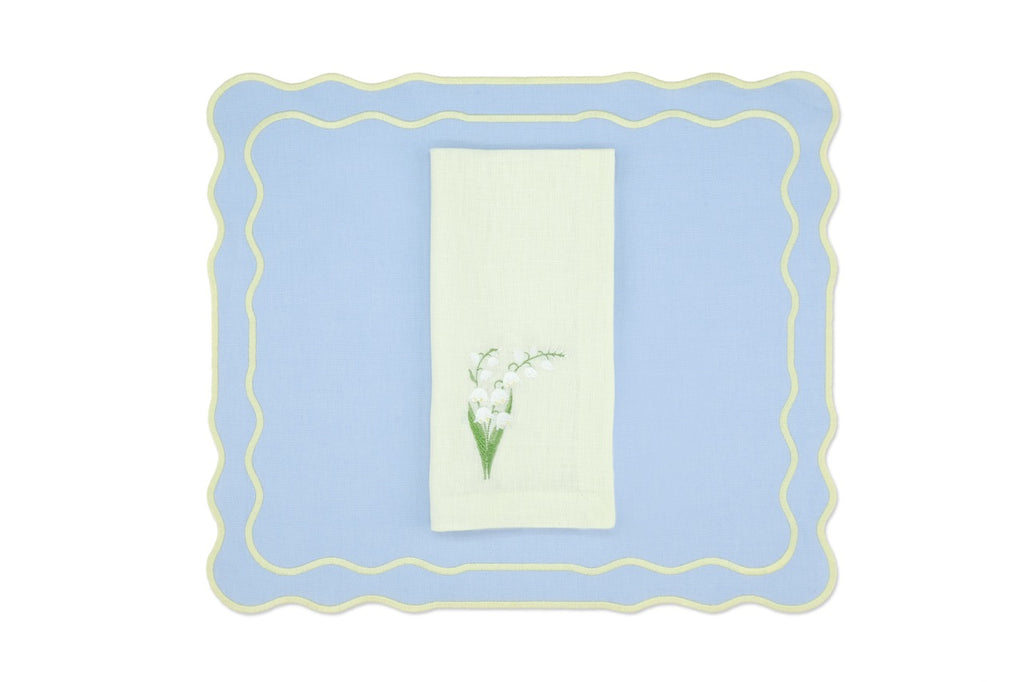 Yellow Lily Linen Napkin and Tableau Linen Placemat, Set of 4
