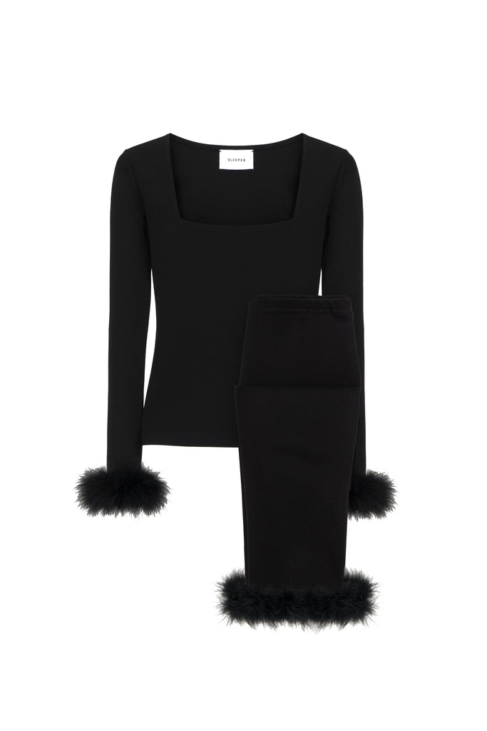 The Weekend Chic Set with Leggings in Black