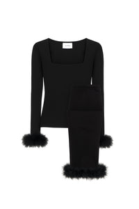 The Weekend Chic Set with Leggings in Black