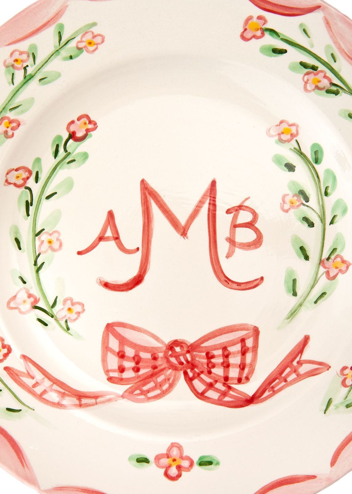 Monogram Dinner Plate Pink, 10"