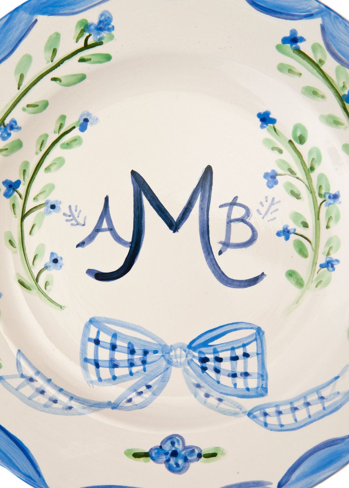 Monogram Dinner Plate Blue, 10"