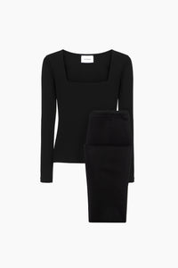 The Weekend Chic Set with Leggings in Black