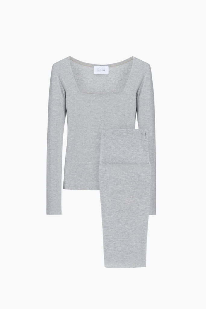 The Weekend Chic Set with Leggings in Grey