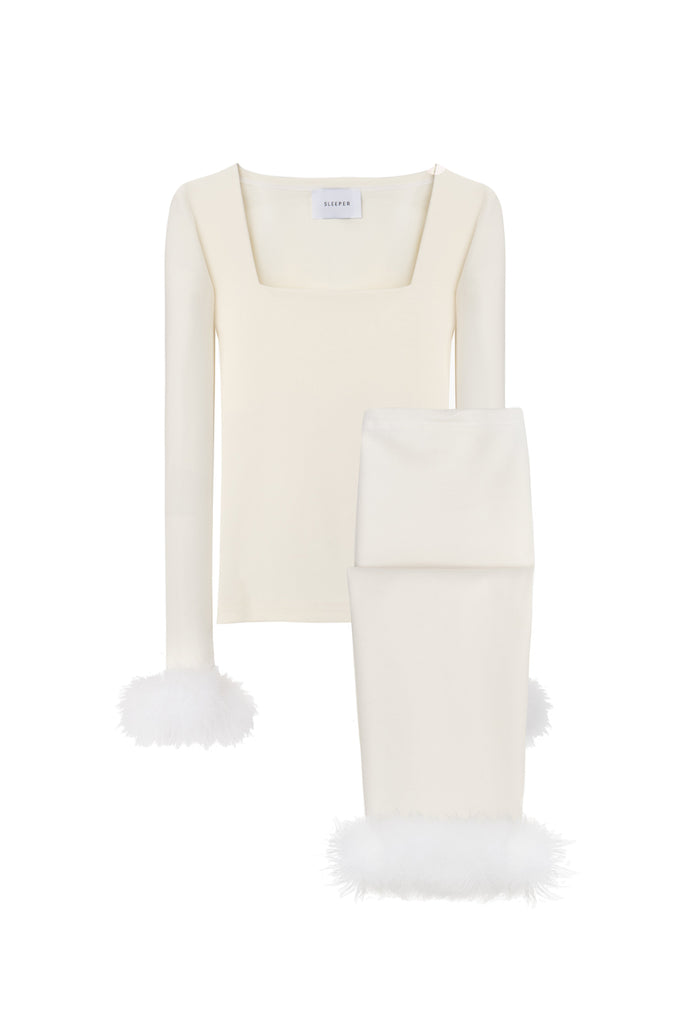 The Weekend Chic Set with Leggings in White