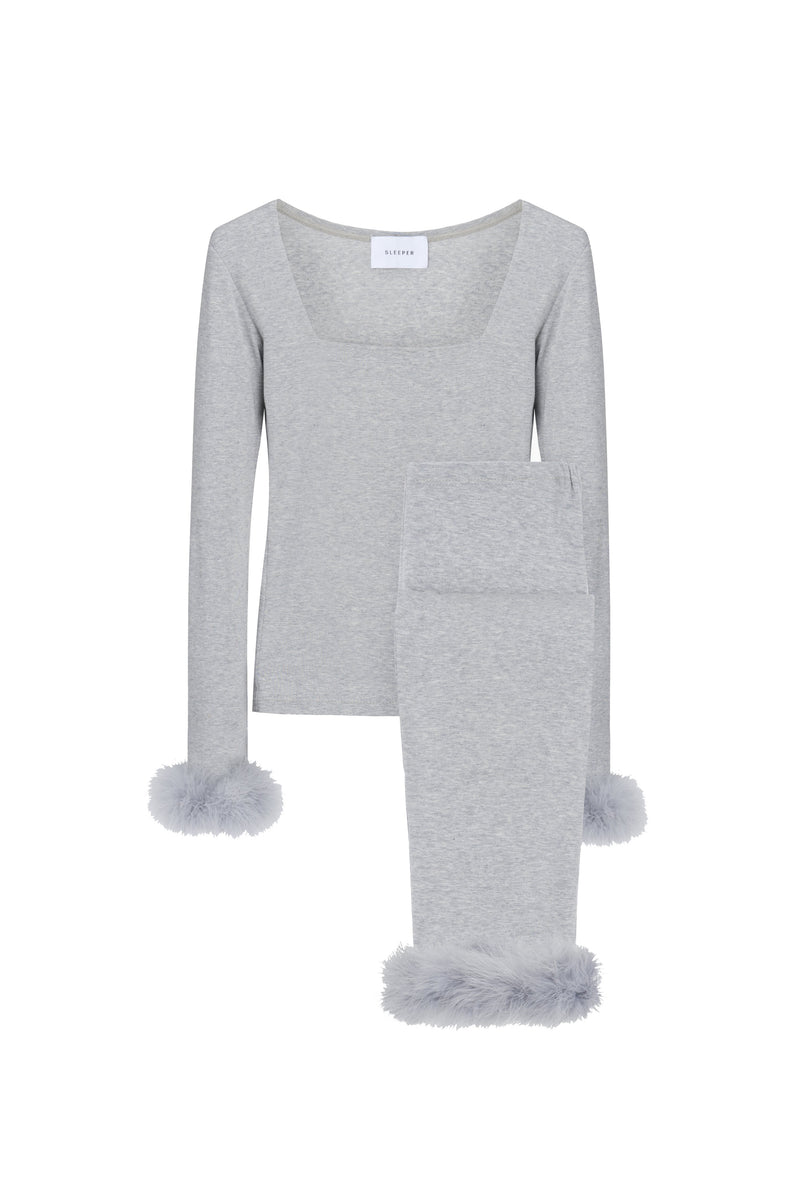 The Weekend Chic Set with Leggings in Grey