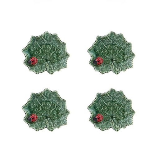 Countryside Leaves Ragwort Leaf Hit Ladybug, Set of 4