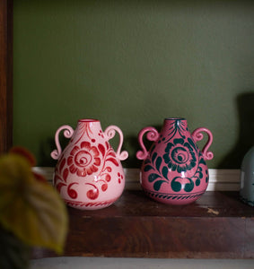 Amphora Vase in Wine & Baby Pink