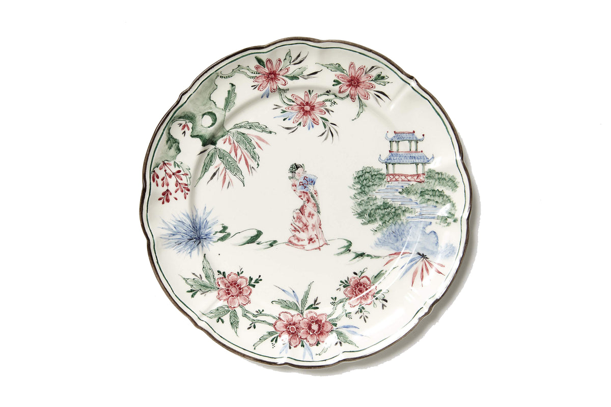 Chinoiserie Dessert Plates, Set of 12