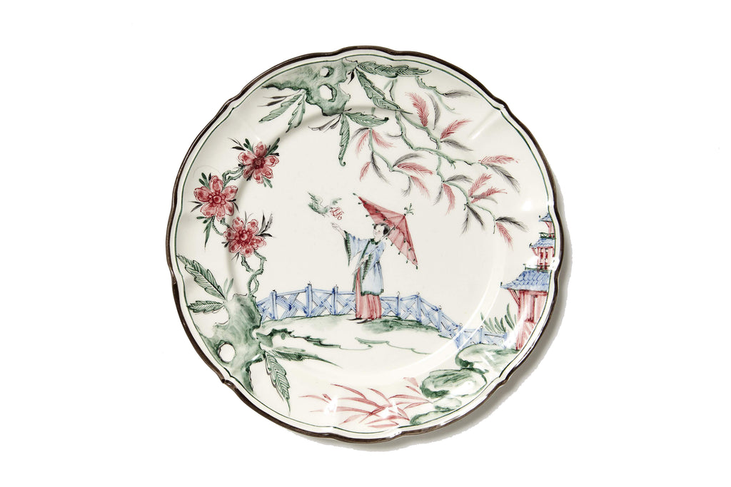 Chinoiserie Dessert Plates, Set of 12