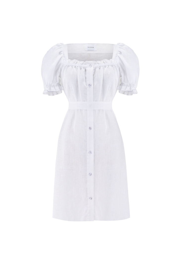 Brigitte Mini Dress in White