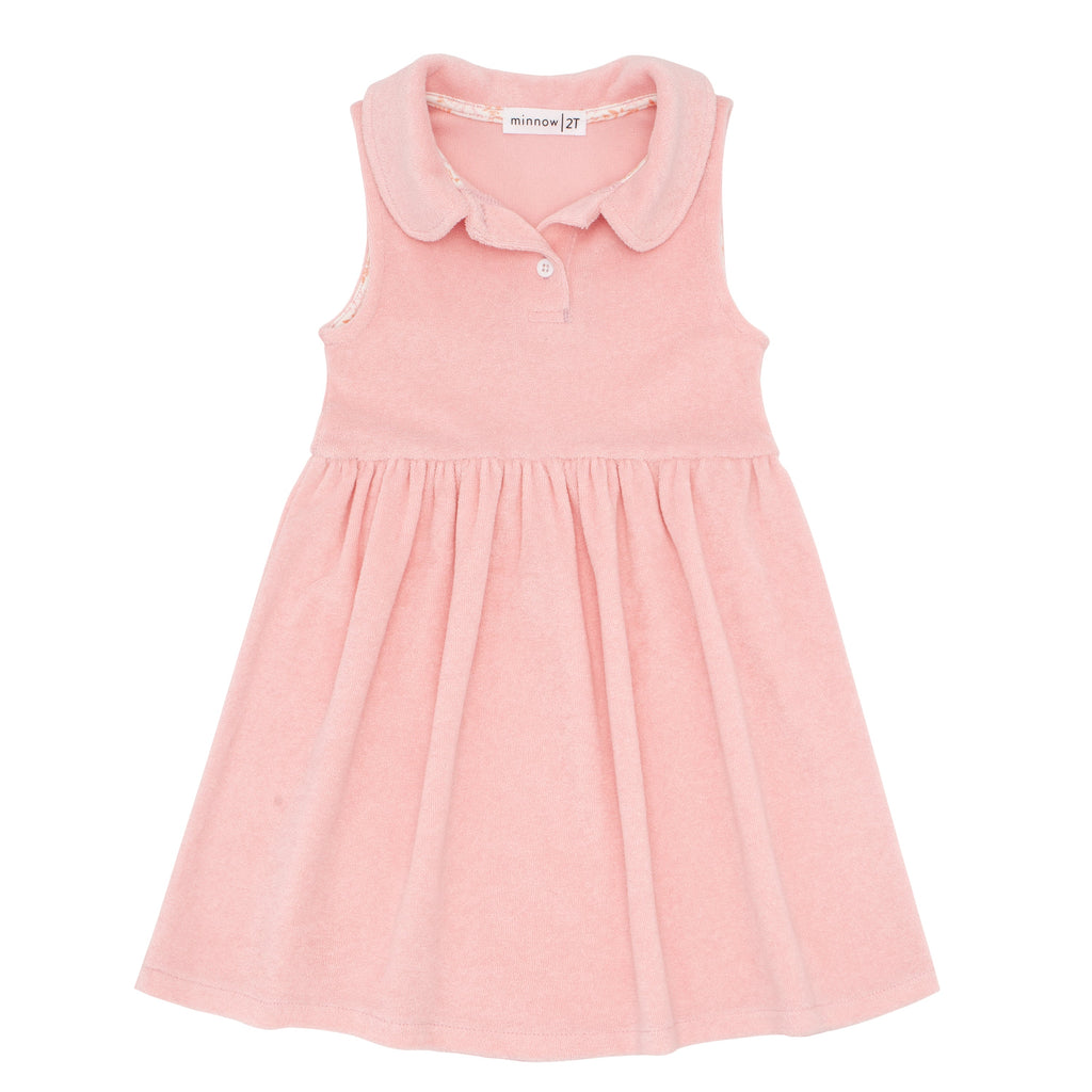 Girls Conch Pink French Terry Tennis Dress