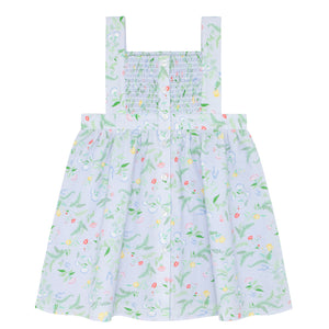 Girls Bay Lavender Smocked Bib Dress