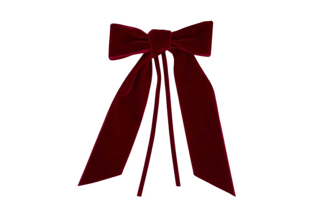 Burgundy Velvet Napkin Bows, Set of 4