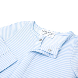 Unisex Powder Blue Stripe Pima Footie