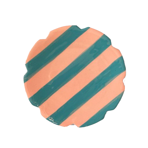 Beverly Small Dessert Plate in Pink & Green