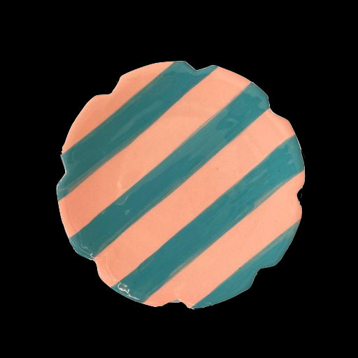 Beverly Small Dessert Plate in Pink & Green