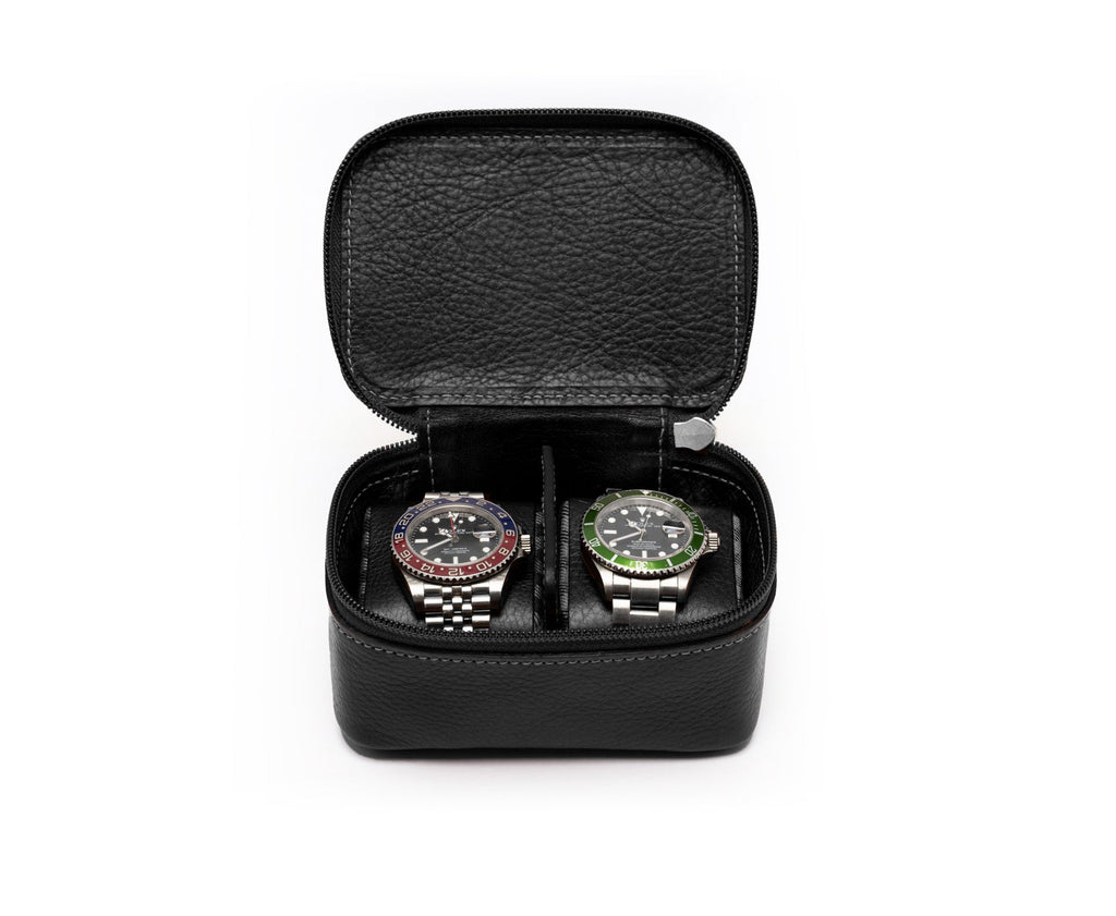 Travel Watch Case No. 257 | Vintage Black Leather - Ghurka