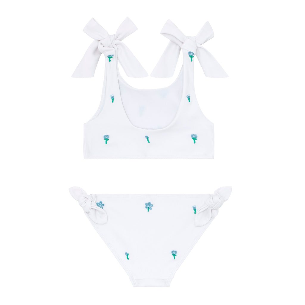 minnow x Fanm Mon Girls Coconut Grove White Tie Knot Bikini