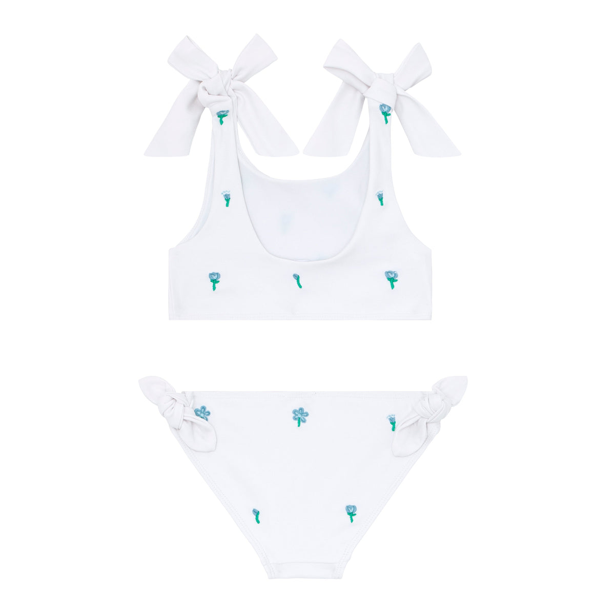 minnow x Fanm Mon Girls Coconut Grove White Tie Knot Bikini