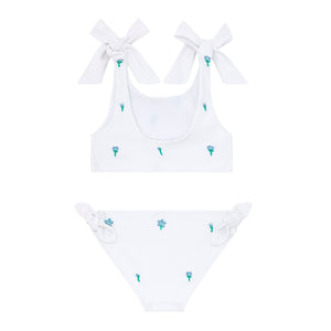 minnow x Fanm Mon Girls Coconut Grove White Tie Knot Bikini