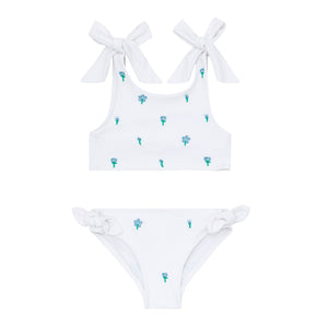 minnow x Fanm Mon Girls Coconut Grove White Tie Knot Bikini