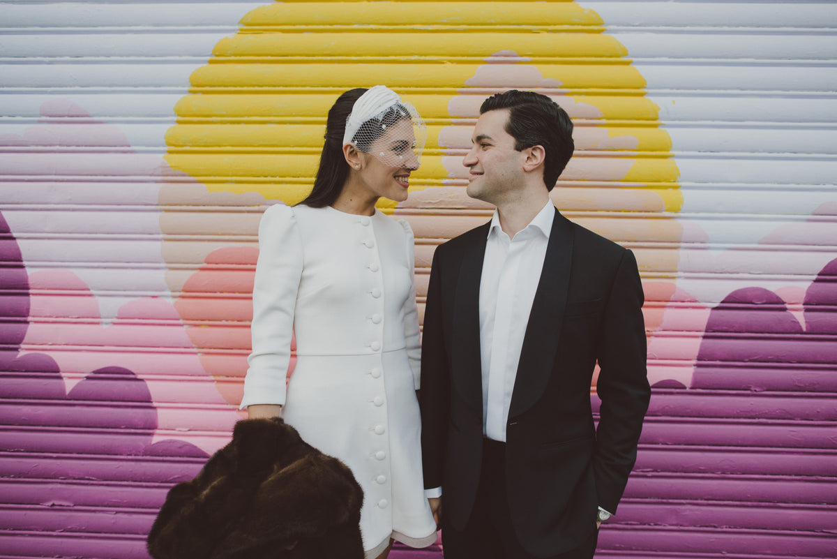 The Bride Wore Lein to Her Intimate Wedding at Public Hotel