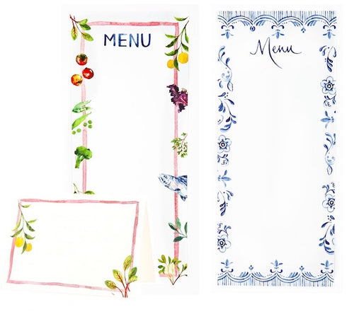 Up Your Dinner Party Game with These Beautifully Illustrated Menu and Place Card Sets