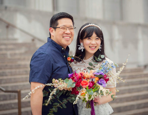 How Bride Katherine Lin Eloped Under the Cherry Blossoms in Boston