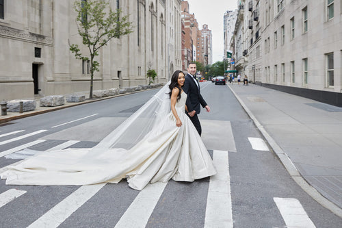 The Bride's Friend Zac Posen Created a Couture Ball Gown For Her New York City Wedding