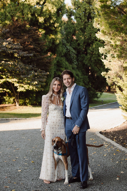 The Groom Broke the Glass Before Kissing His Bride at Their Backyard Micro-Wedding in the Hamptons