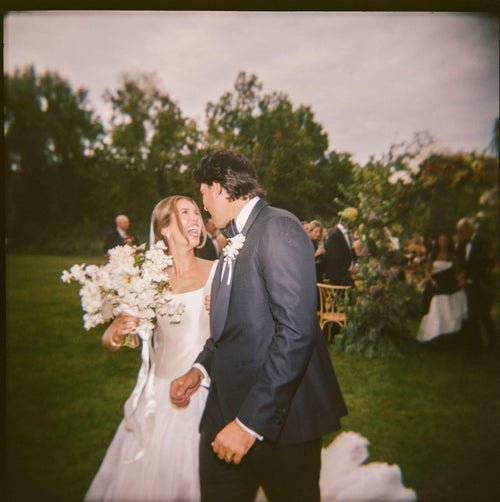 PARKE Founder and Influencer Chelsea Parke Wore A Custom Dress by Danielle Frankel to Marry in the Backyard of Her Childhood Home