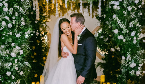 This Bride Wore Monique Lhuillier Under a Gorgeous Floral Chuppah at This Wedding in Sunny Isles Beach