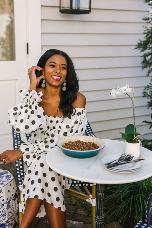 Blogger Megan Pinckney's Thanksgiving Sweet Potato Pie with Maple Bourbon Pecan Topping Recipe